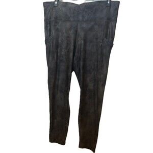 Fabletics Athletic Wear Pants Pockets Leggings Gray Black Marble Pattern Plus 3X
